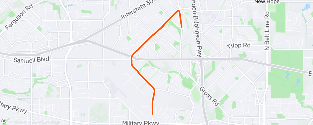 Map of the activity, Lunch Run