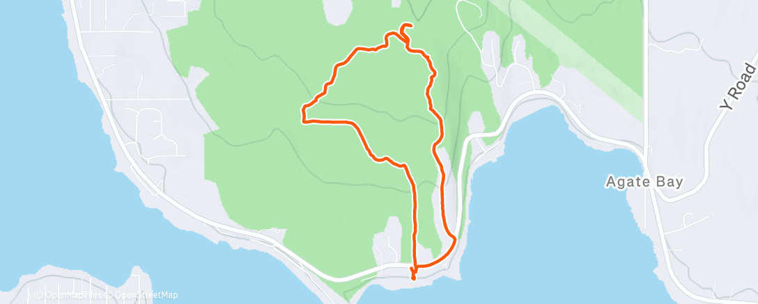 Map of the activity, Morning walk down south