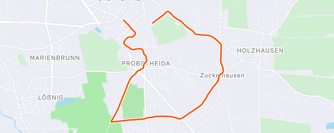 Map of the activity, Lauf am Nachmittag