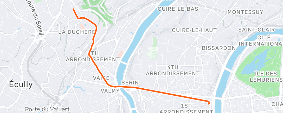 Map of the activity, Course à pied dans l'après-midi