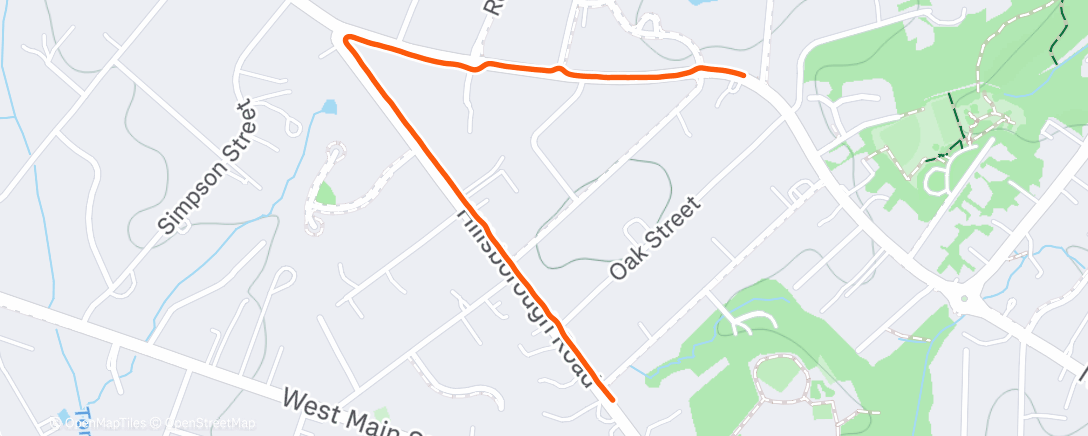 Map of the activity, Afternoon Run