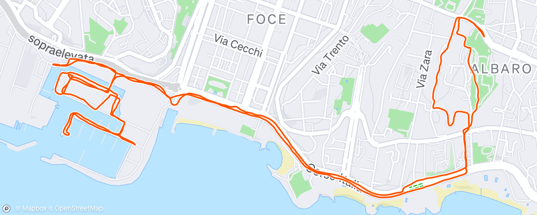 Map of the activity, 🇮🇹 Run 🟡 Genova 🏴󠁧󠁢󠁥󠁮󠁧󠁿 waterfront #easyrun