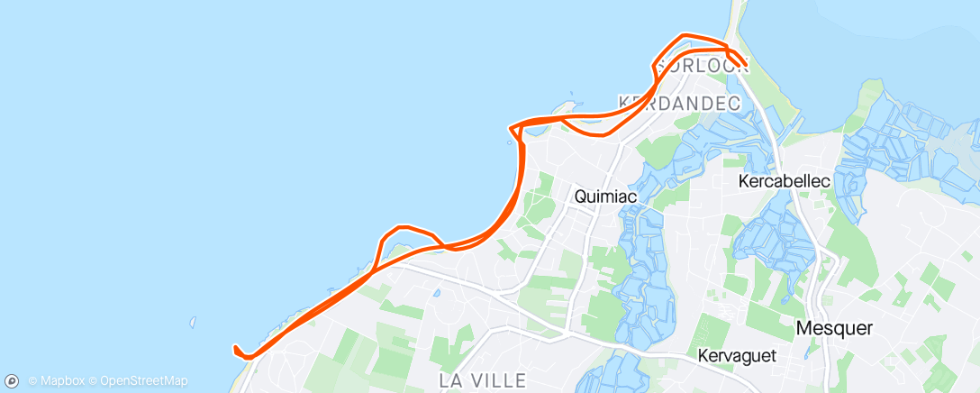 アクティビティ「Swim & Run S Mesquer - 2600m nage / 9,6kms trail」の地図