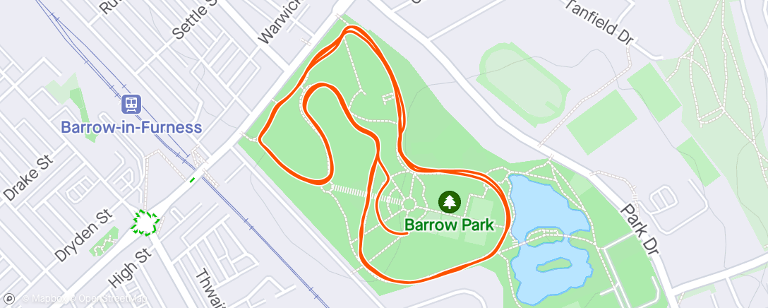 Map of the activity, Barrow parkrun