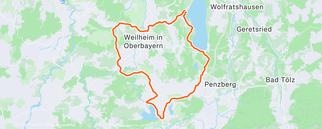 Map of the activity, Mittagsradfahrt