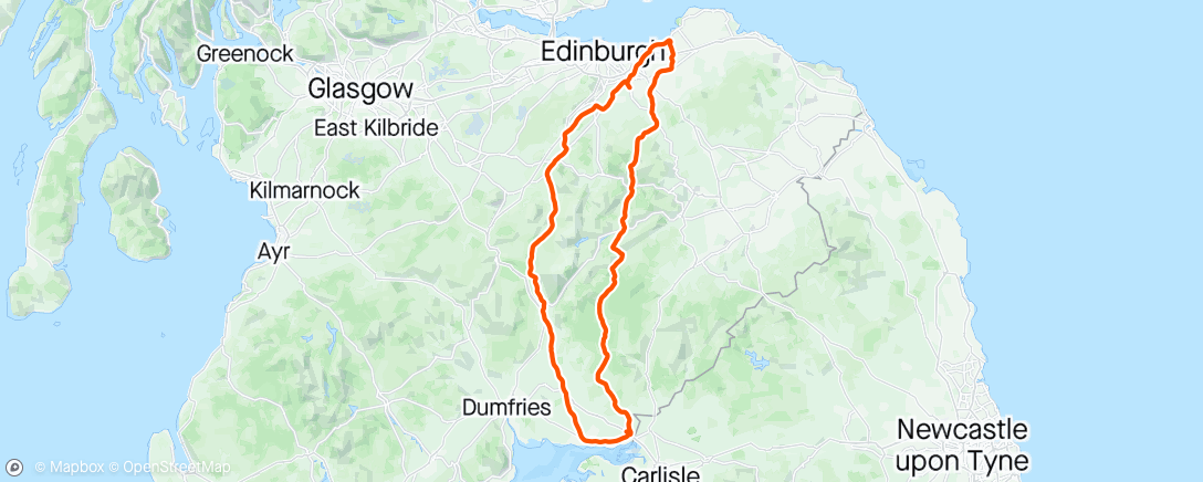 Map of the activity, Forth & Solway 300k Audax