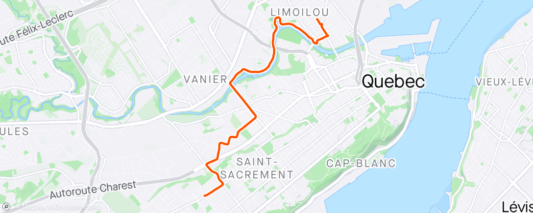 アクティビティ「Sortie vélo de nuit」の地図