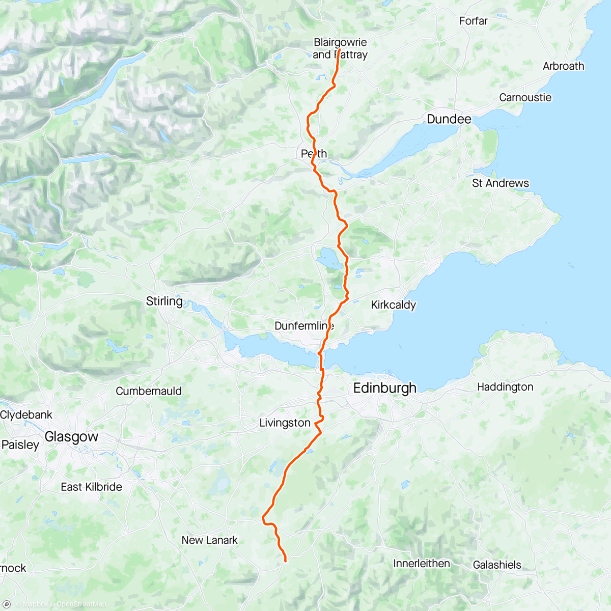 Map of the activity, LEJOG day 6.