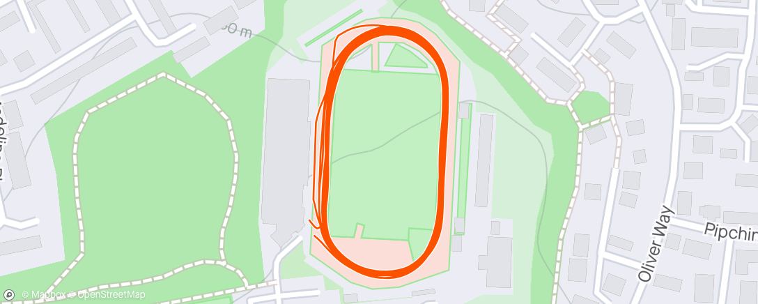 Map of the activity, Morning Track Run