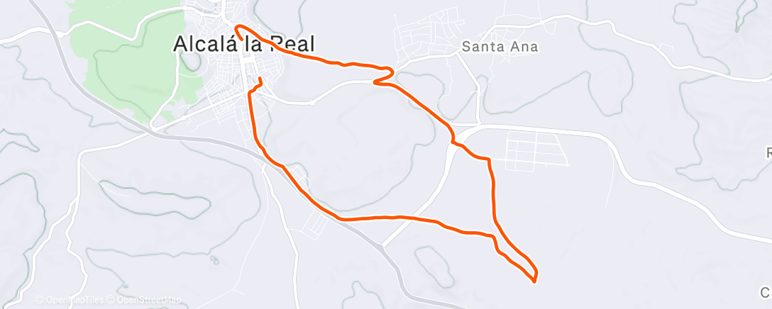 Map of the activity, Carrera de noche