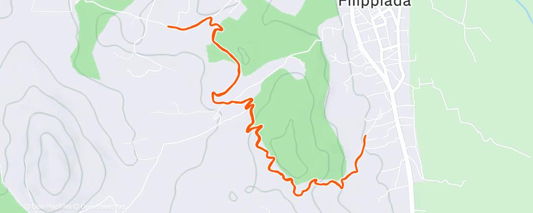Map of the activity, Afternoon Trail Run