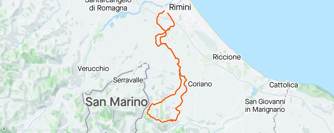 Map of the activity, Covignano Saline Montescudo Marano Covignano