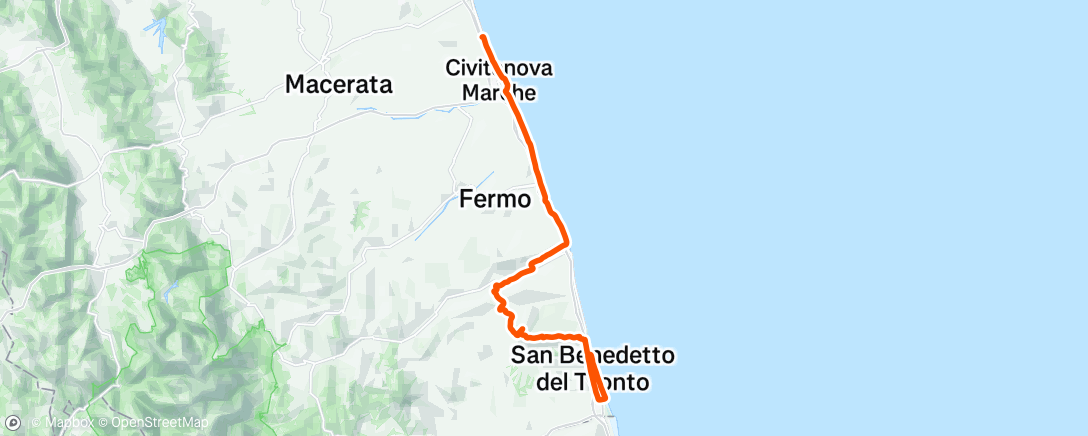 Map of the activity, Sortie vélo le midi