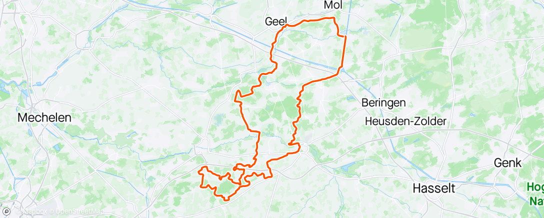 Map of the activity, Rondje klimmen Olmen - Tielt-Winge -Olmen