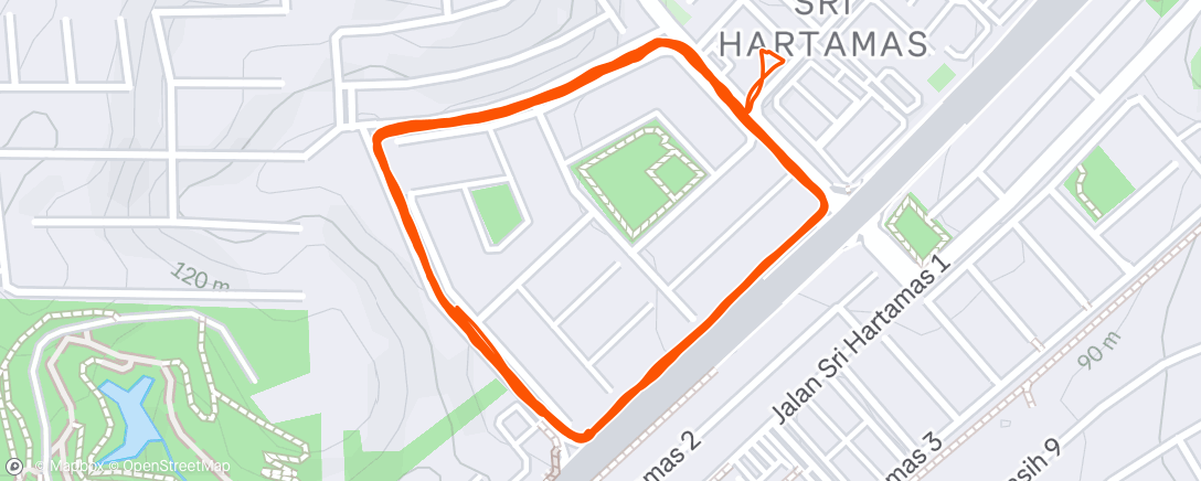 Map of the activity, Sunday Long Run