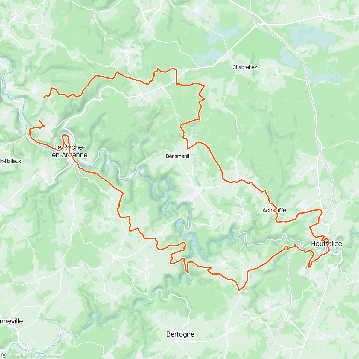 Map of the activity, Berenweekend : stage 1 (Jupille - Houffa en terug)