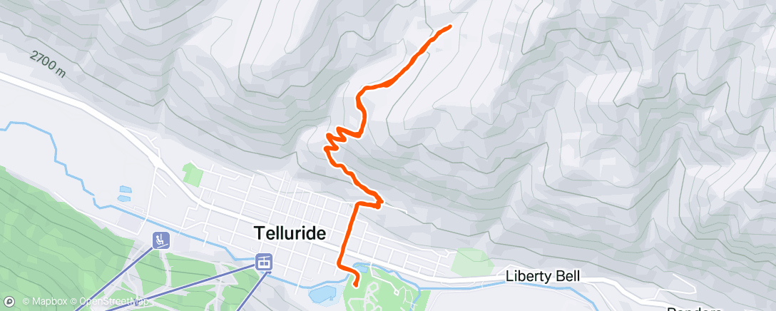 Map of the activity, Evening Run