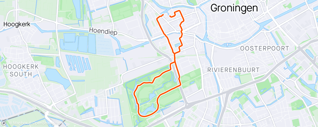 Karte der Aktivität „Stadsparkloop 4 mijl”