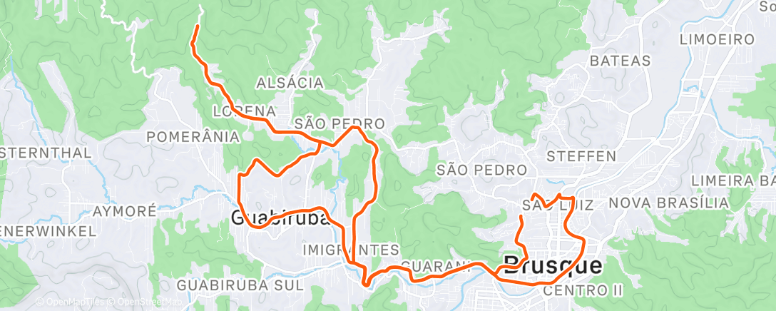 Map of the activity, Pedalada de mountain bike matinal