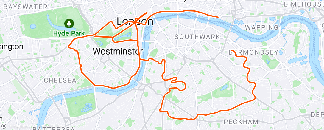 Map of the activity, Zwift - Progressive 11min Climb on Triple Loops in London