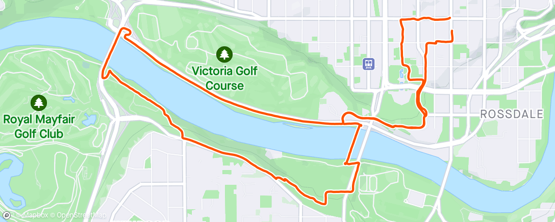 Map of the activity, Edmonton River Run