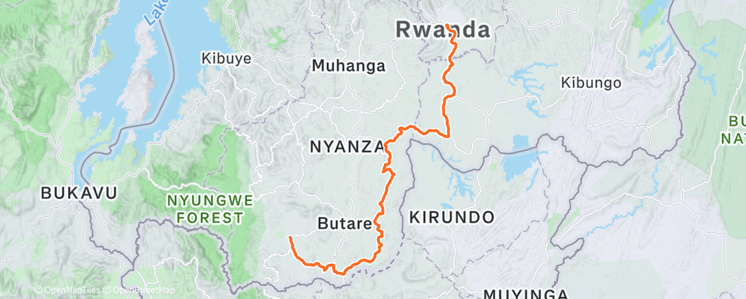 Map of the activity, Race Around Rwanda CP4 - Final