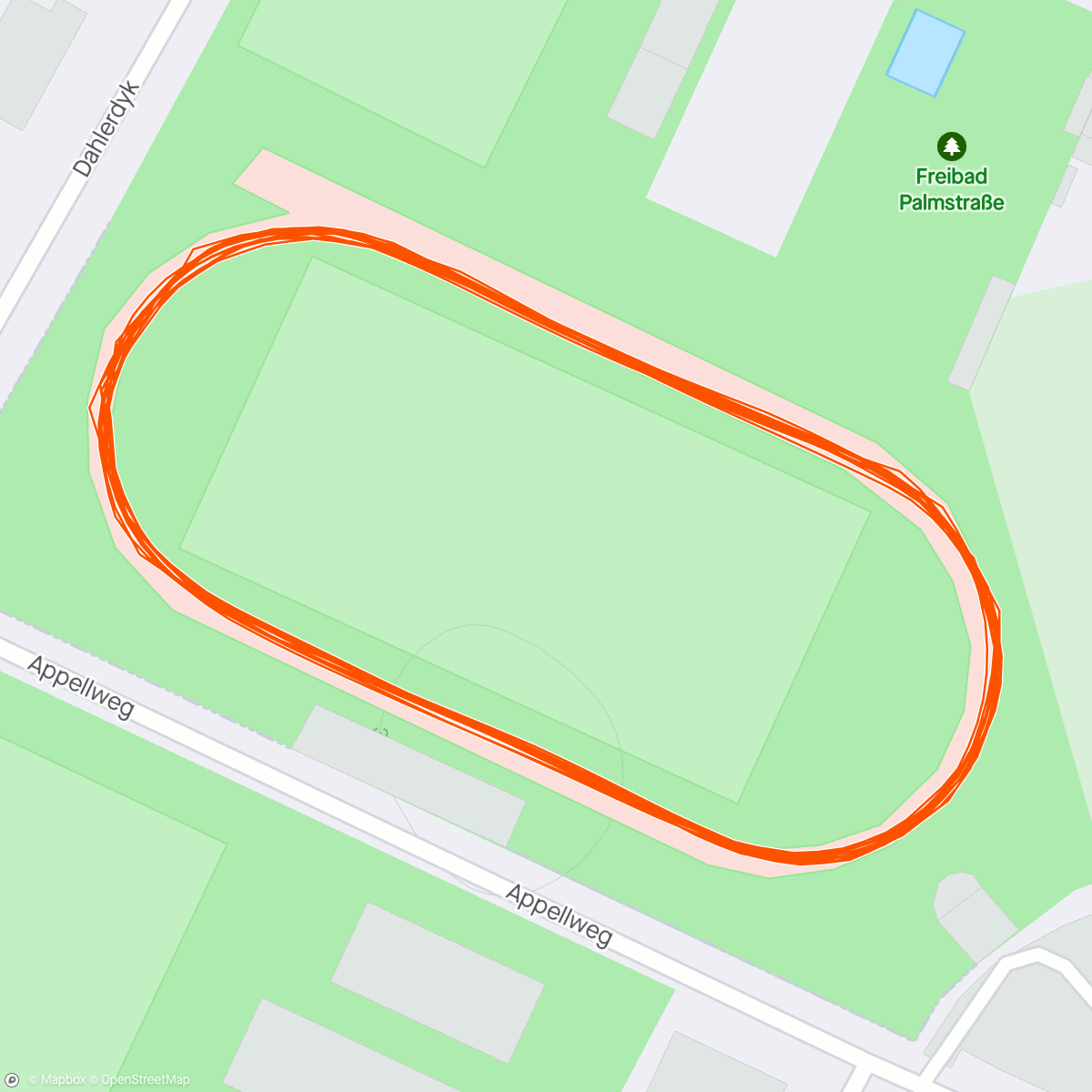 Map of the activity, 5k test - 19:28