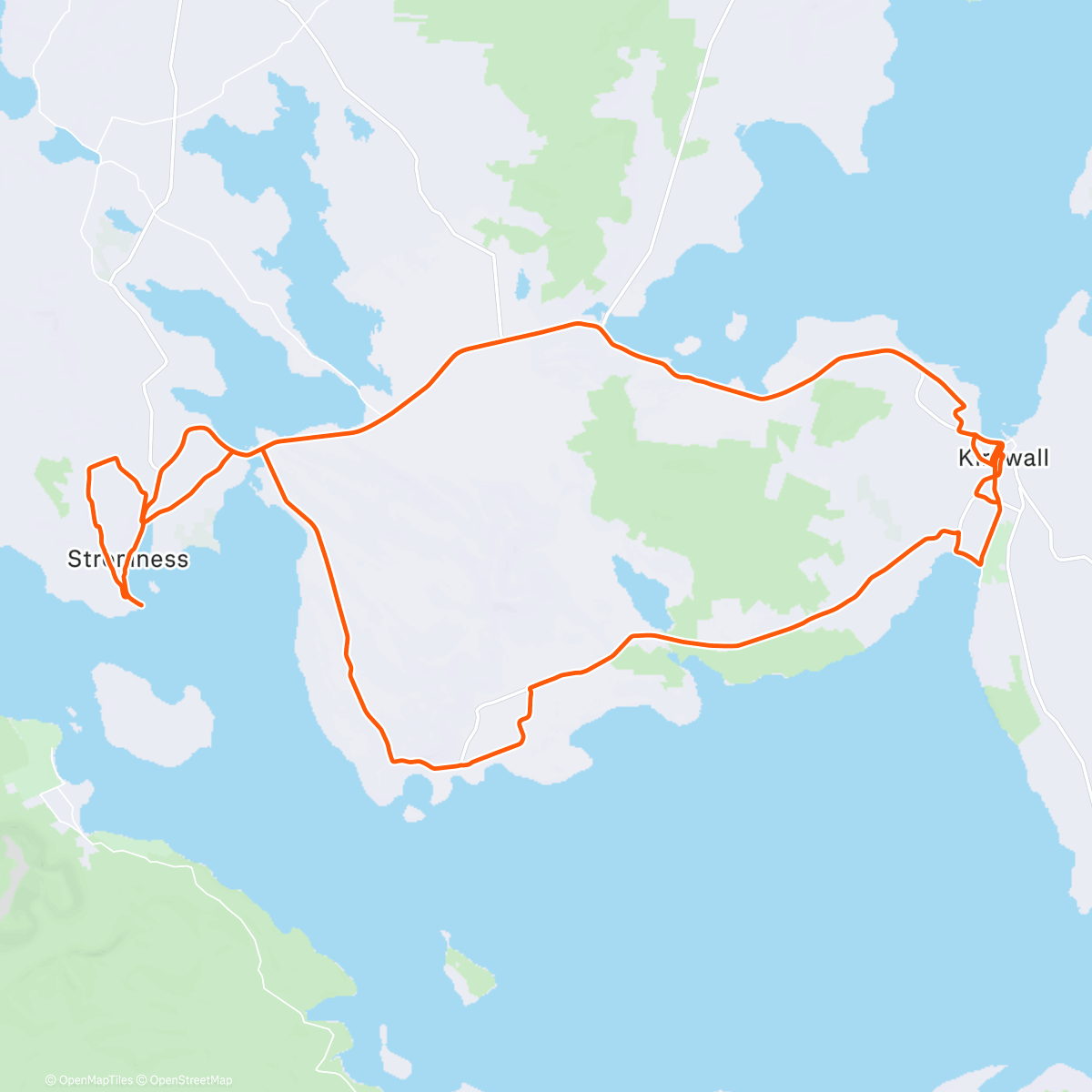 Карта физической активности (Stromness via Orphir,coffee stop at Argo’s)