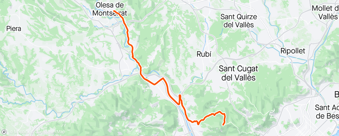 Map of the activity, “Easy” Ride