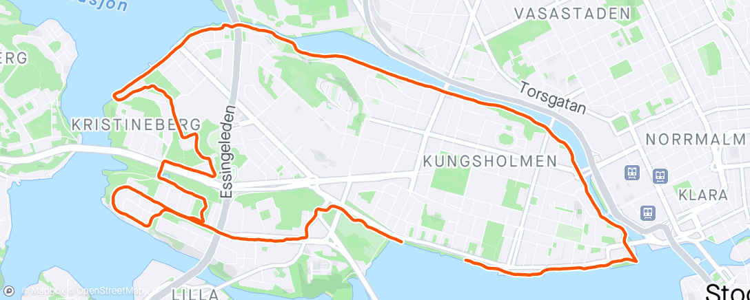 Map of the activity, Runt Kungsholmen