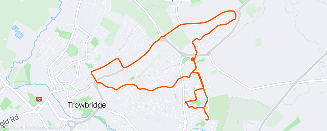 Map of the activity, Paxcroft Road Runners