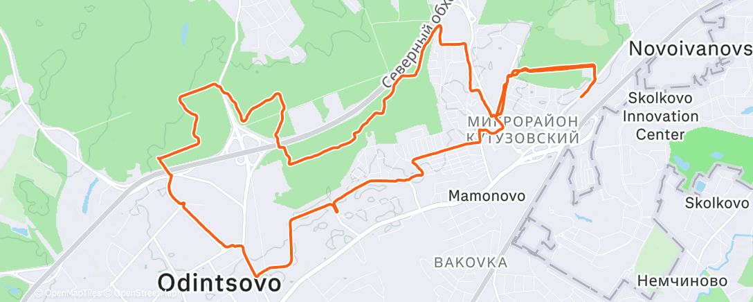 Map of the activity, Полуденный забег