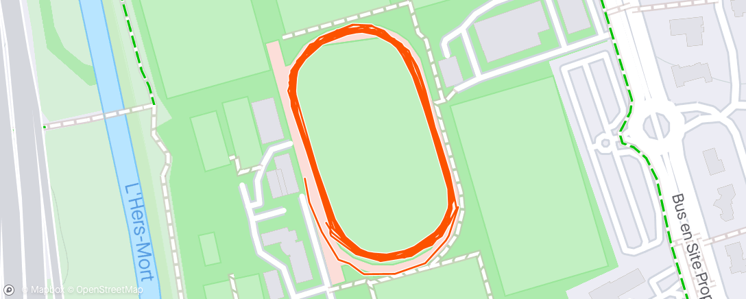 Map of the activity, 4x1000 r= 3'