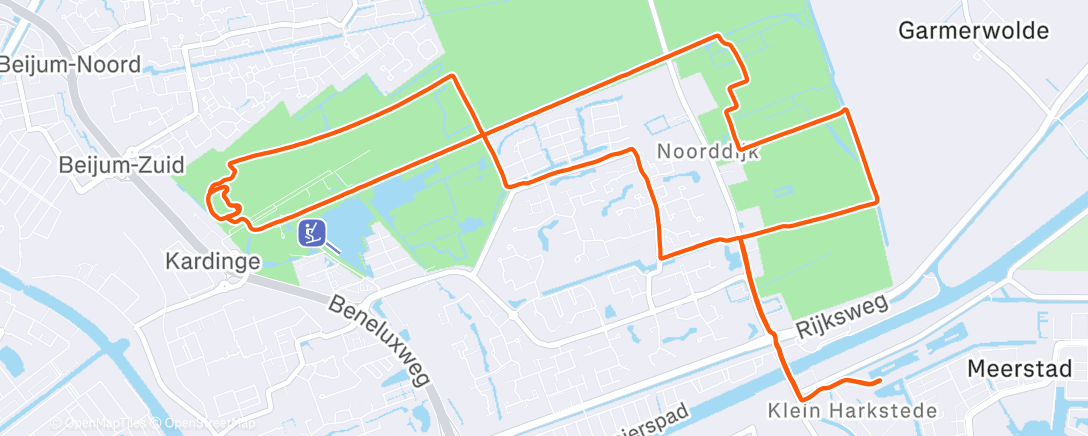 Map of the activity, Middagloop