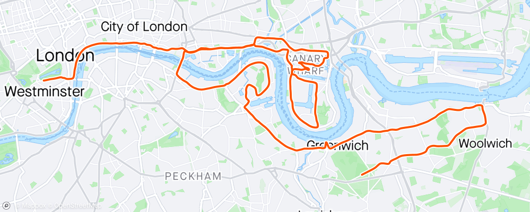 Mapa de la actividad (London Marathon 2024 - what an experience with the most amazing atmosphere)