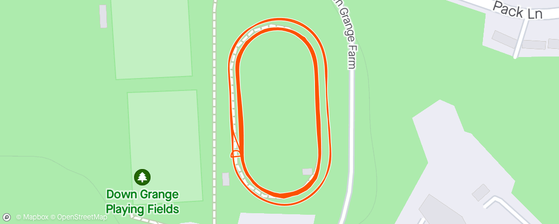 Map of the activity, 6 * 800m with 400m recovery