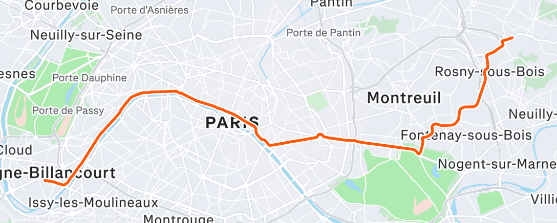 Map of the activity, Sortie vélo le matin