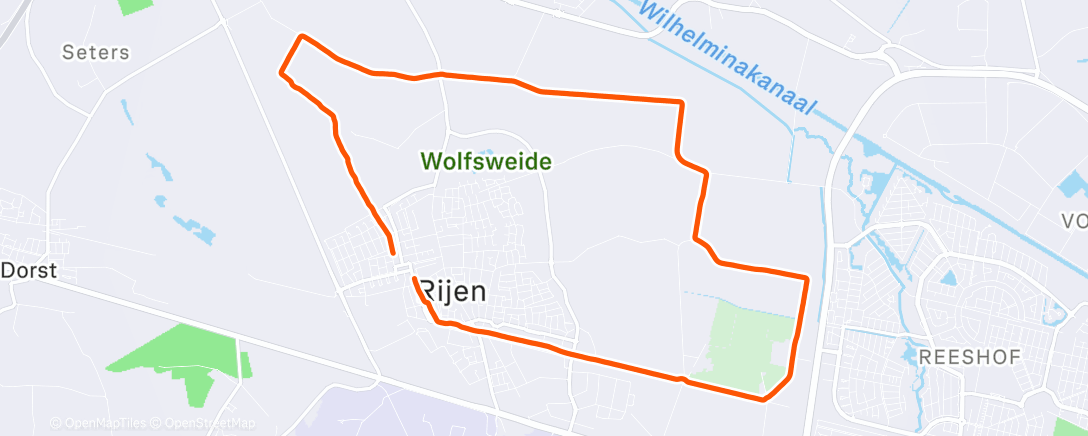 Map of the activity, Afternoon Run