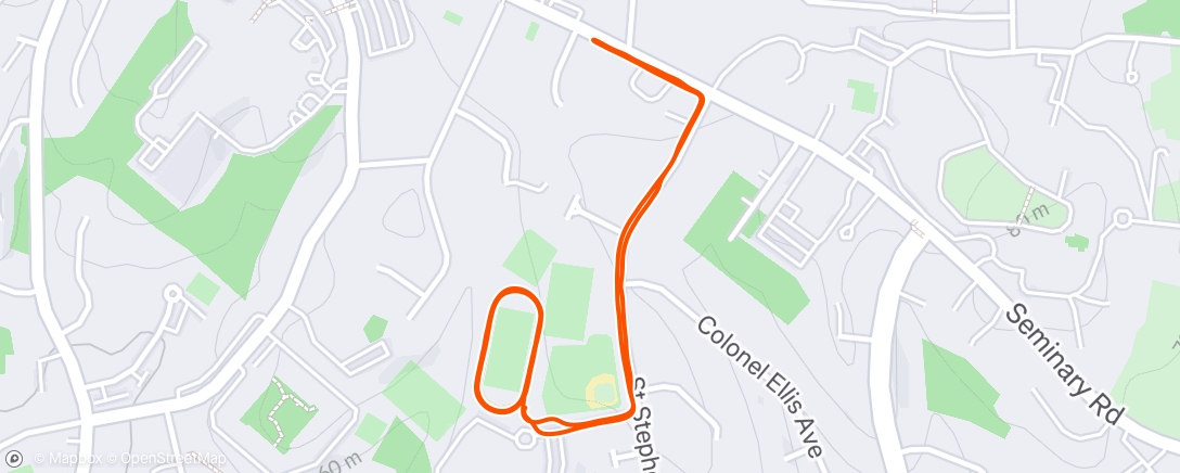 Map of the activity, Afternoon Run