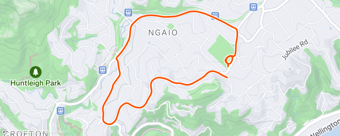 Map of the activity, Afternoon Run