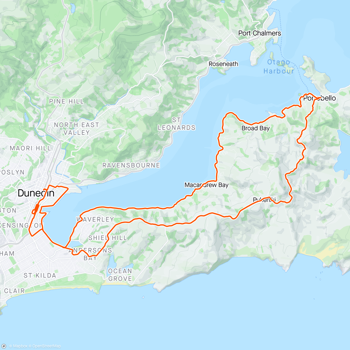 Map of the activity, Otago Peninsula