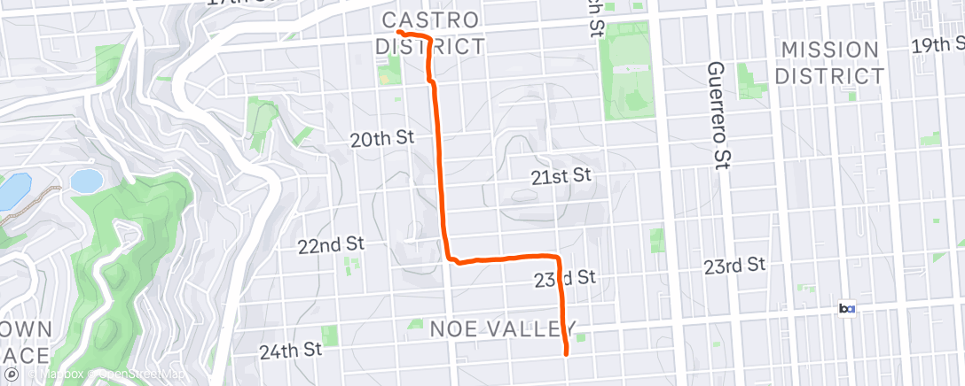 Map of the activity, Afternoon Walk