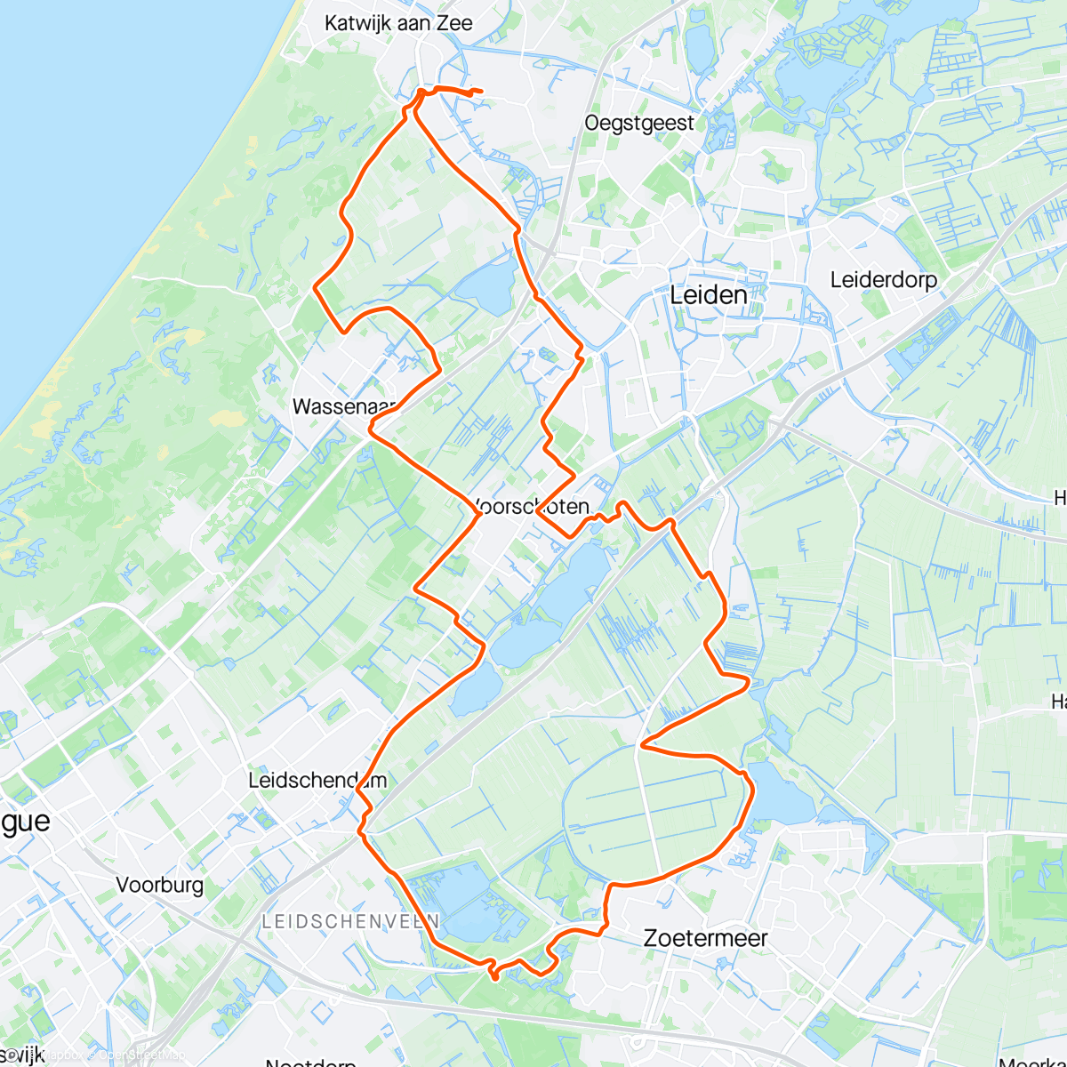 Map of the activity, RoadRunners Solo Zoetermeer PolderEi en Buitenbossen.  Route Cijfer  NC 9 Plus