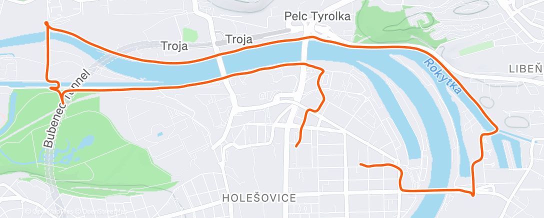 Map of the activity, Lunch Run