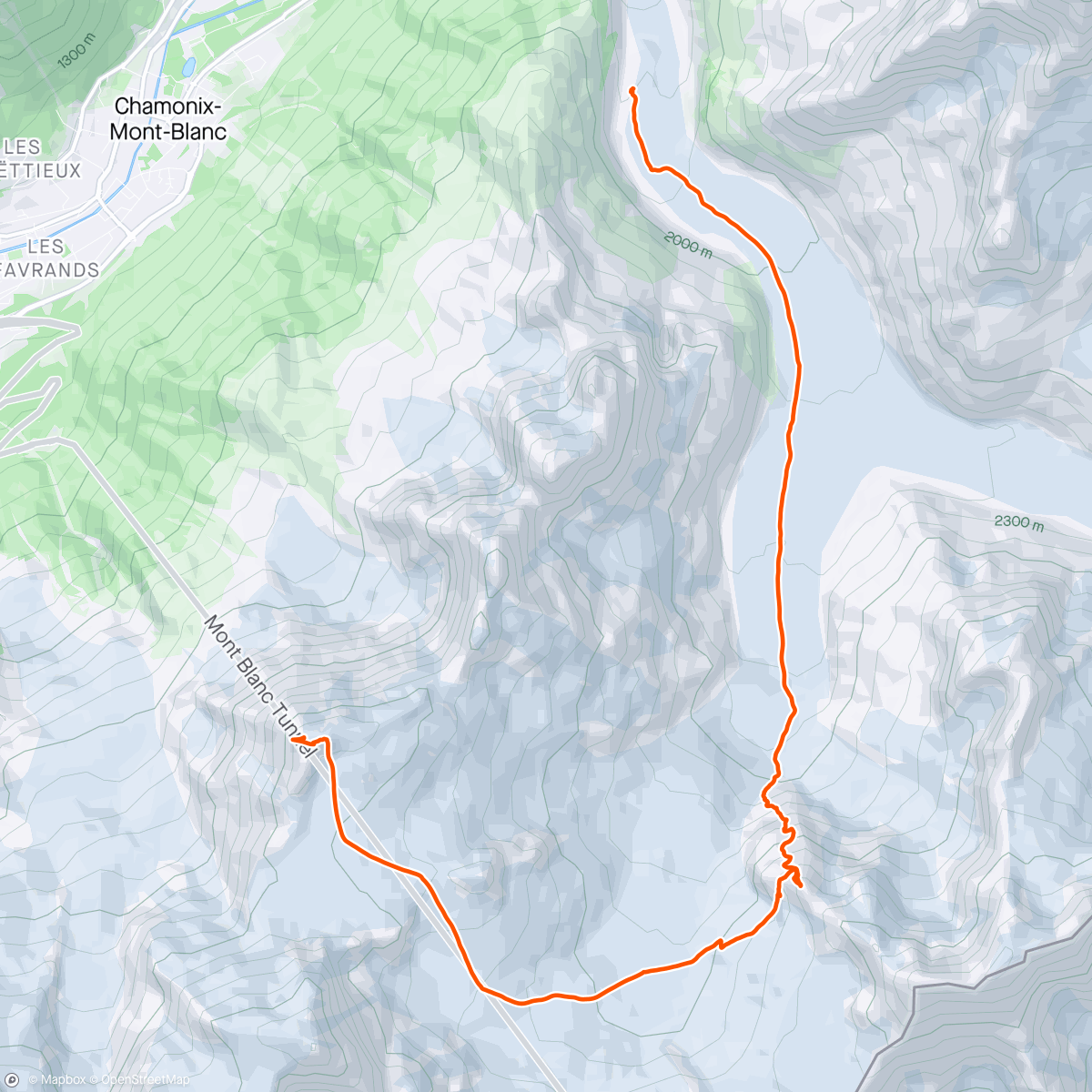 Map of the activity, Aiguille Noire north face