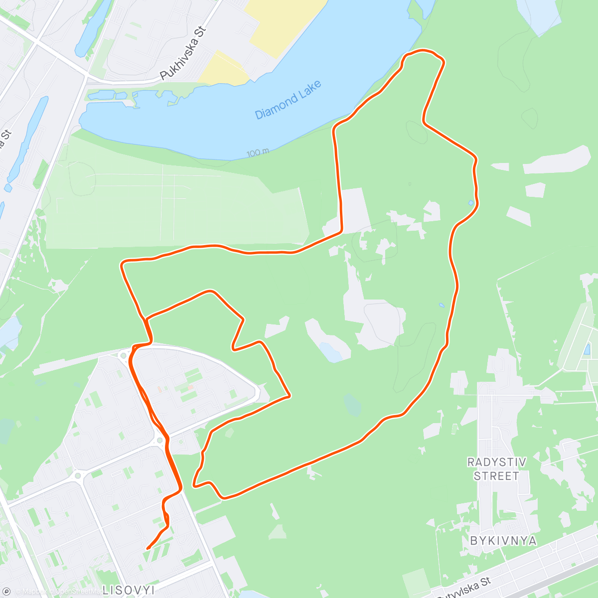 Mapa da atividade, Forest Run