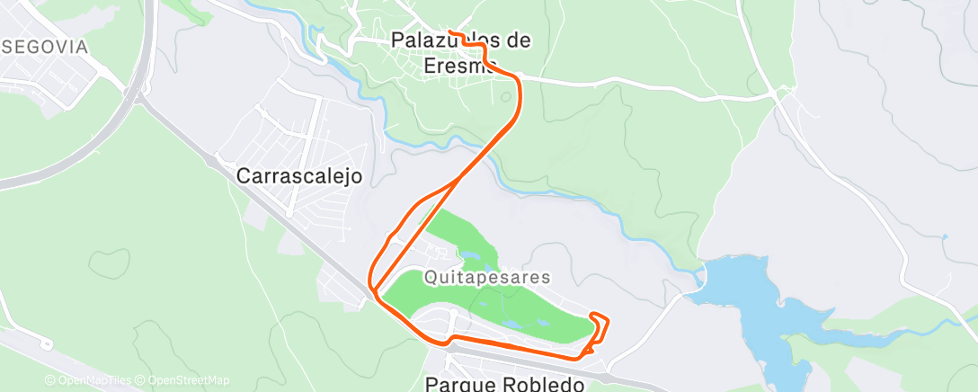 Map of the activity, Carrera de tarde