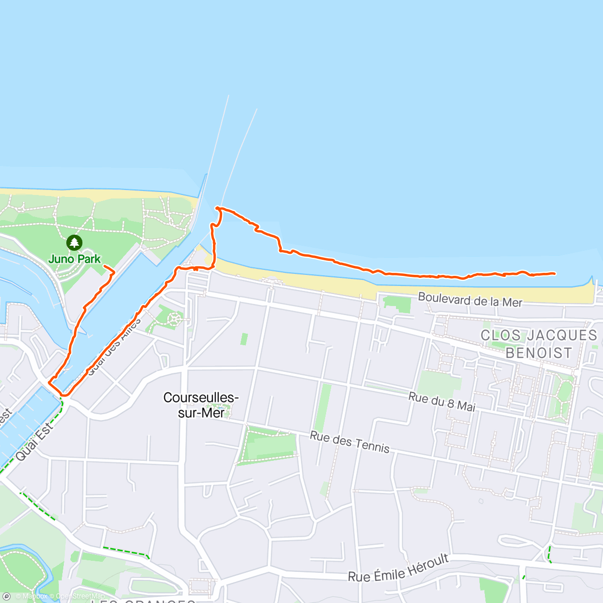 Map of the activity, Centre Juno Beach (aller)
