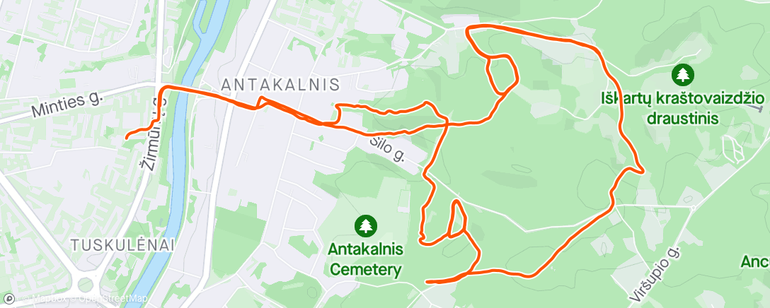Map of the activity, Why I hate myself so much🥵 Up & Flat 7x1km tempo