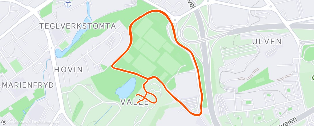 Map of the activity, Afternoon Run